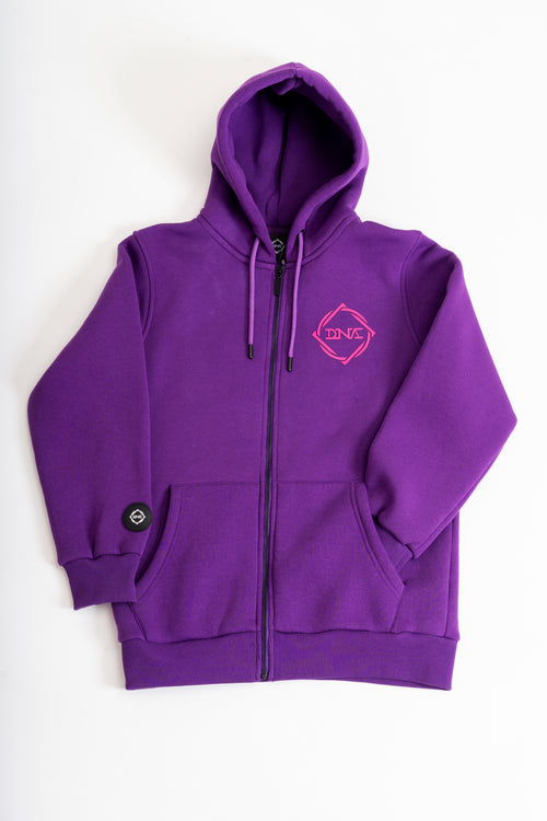 Kids Cotton Hoodie for Boys and Girls | What's Your DNA | Dynamic n Agile | Purple