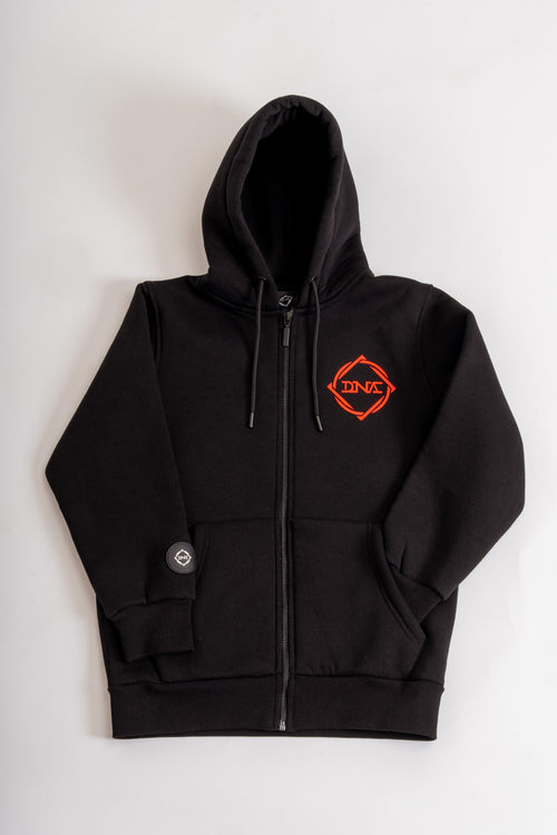 Kids Cotton Hoodie for Boys and Girls | What's Your DNA | Dynamic n Agile | Jet Black